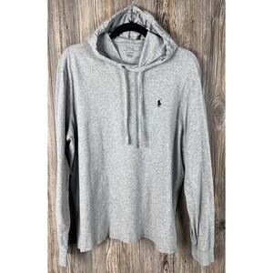 Polo Ralph Lauren Jersey Hooded T-Shirt Mens L Gray Long Sleeve Preppy Classic